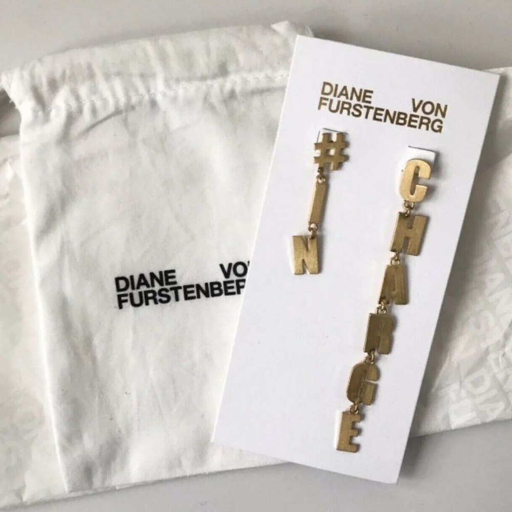 #In Charge DVF Gold Drop Earrings